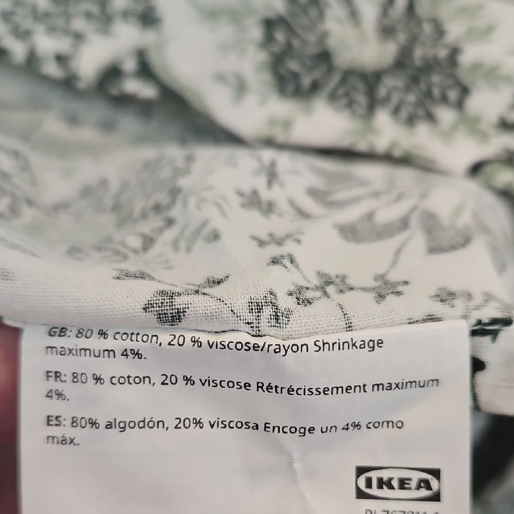IKEA Rodgersia Floral Paisley Green White King Pillow Sham Duvet Set